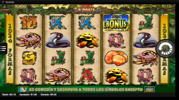 Slots Online y Lost Temple