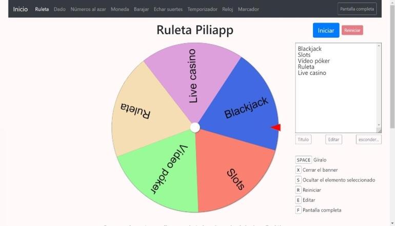 formas de llamar a la ruleta