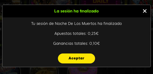 Ganancias Sesión Juego Slot