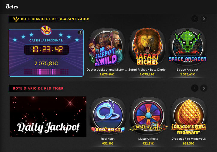 Slots con bote o jackpot progresivo